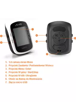 MIO Cyclo 105 H/HC - GPS cyklopočítač, kadencia + merač tepu