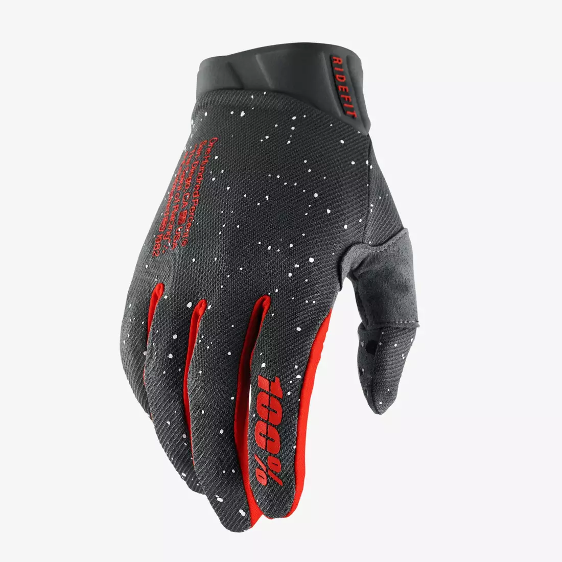 100% RIDEFIT Cyklistické rukavice, čierno-červená