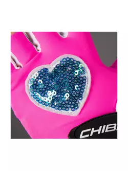 CHIBA COOL KIDS detské cyklistické rukavice ružové / srdce