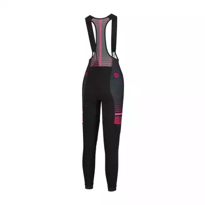 ROGELLI dámske zimné cyklistické nohavice so trakmi IMPRESS black/pink