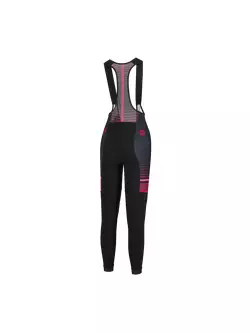 ROGELLI dámske zimné cyklistické nohavice so trakmi IMPRESS black/pink
