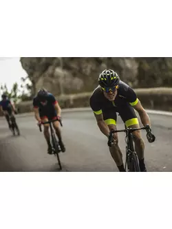ROGELLI pánske cyklistické kraťasy s trakmi FLEX žltý fluór