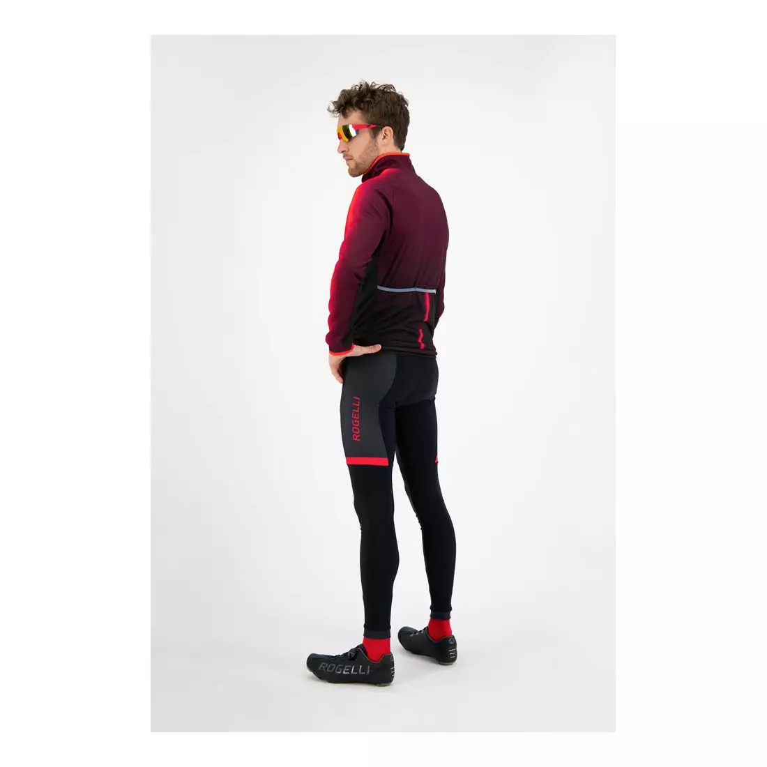 ROGELLI pánske cyklistické nohavice so šľapkami FUSE red