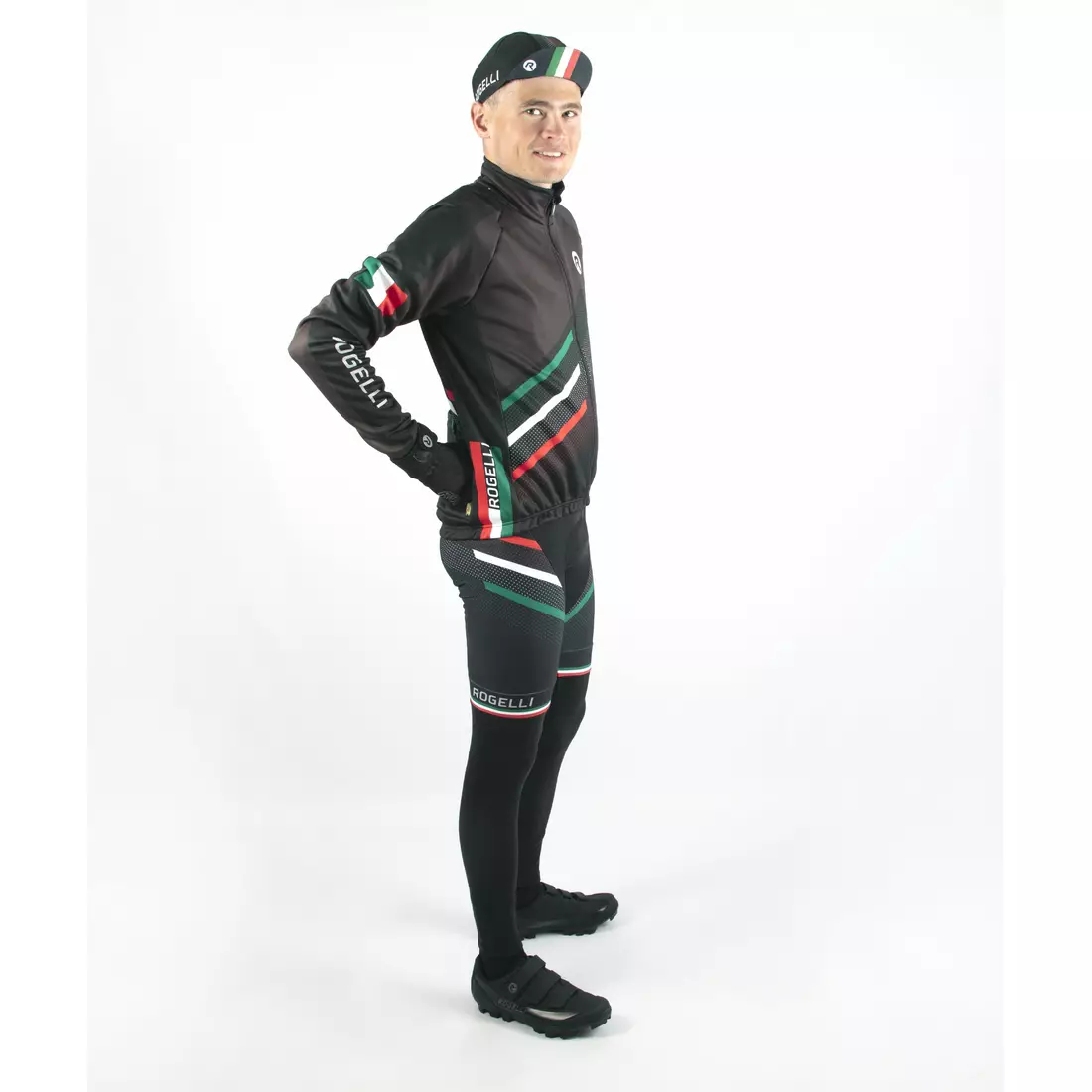 ROGELLI pánske zateplené cyklistické nohavice so trakmi TEAM 2.0 black