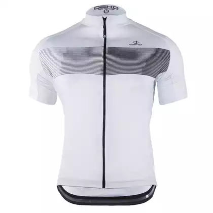 DEKO STYLE-0421 pánsky cyklistický dres s krátkym rukávom, biely
