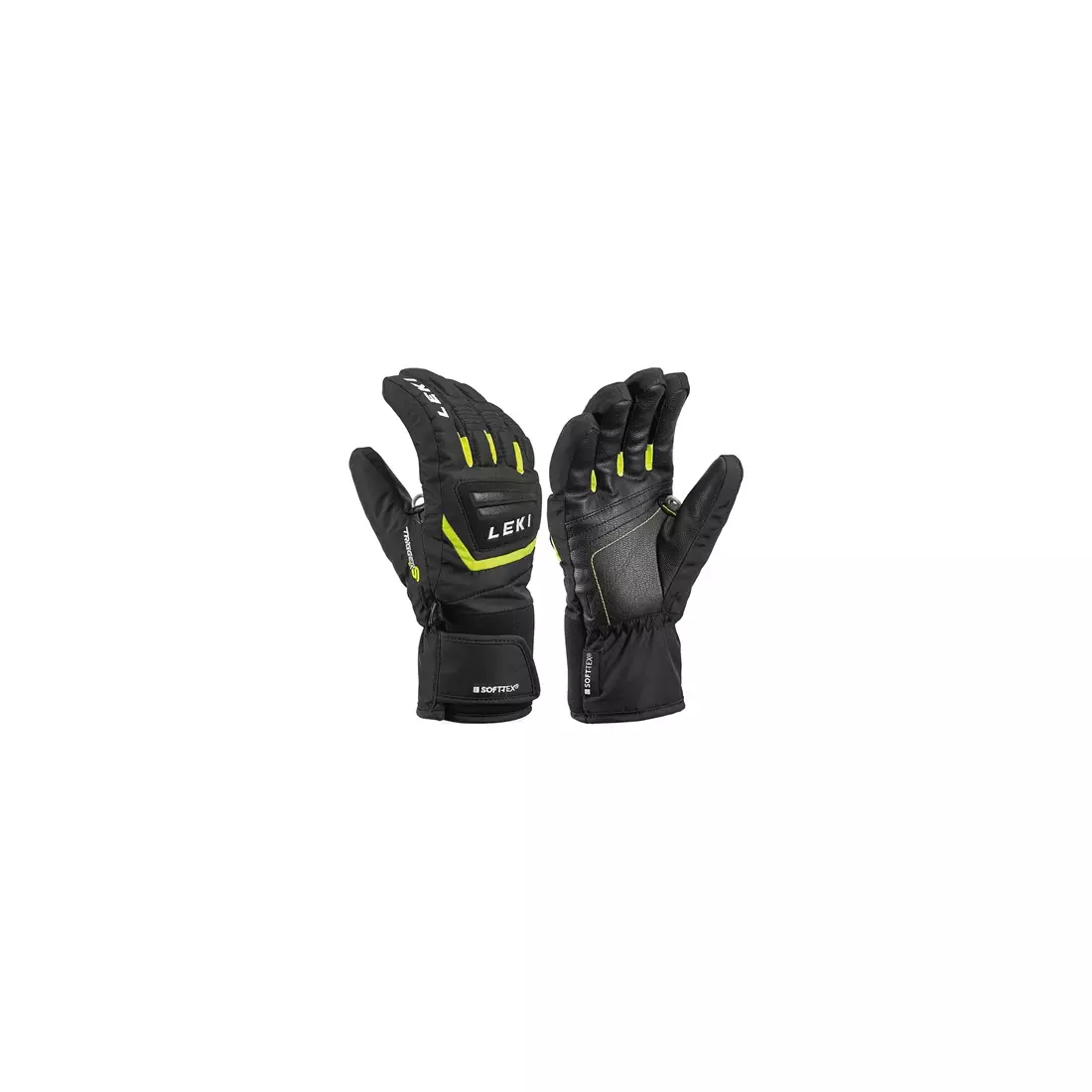 LEKI Detské lyžiarske rukavice Griffin S Junior, bl-yellow 6498057020
