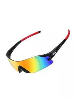 Rockbros 10025 Polarizované športové cyklistické okuliare, čierne a červené