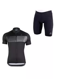 [Set] DEKO STYLE-0421 pánsky cyklistický dres s krátkym rukávom Černá + DEKO POCKET pánske cyklistické kraťasy, čierna