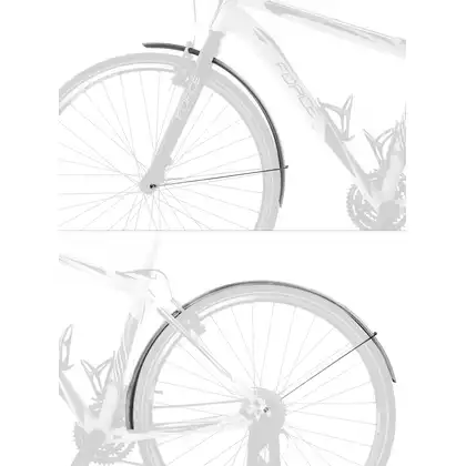 FORCE sada blatníkov na bicykel TREKKING silver 89908