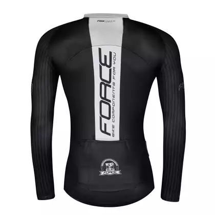 FORCE pánska cyklistický dres s dlhým rukávom TEAM PRO black/grey 9001439