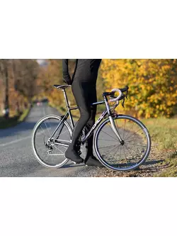 FORCE Cyklistické nohavice so trakmi BRIGHT, čierna, 900438