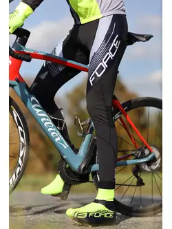 FORCE Cyklistické nohavice so trakmi, F58, čierna a sivá, 900435