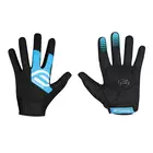 FORCE Cyklistické rukavice MTB POWER, čierna a modrá, 9056933