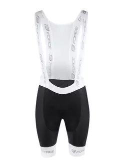 FORCE Cyklistické šortky s trakmi TEAM PRO PLUS, čierna a biela, 900804