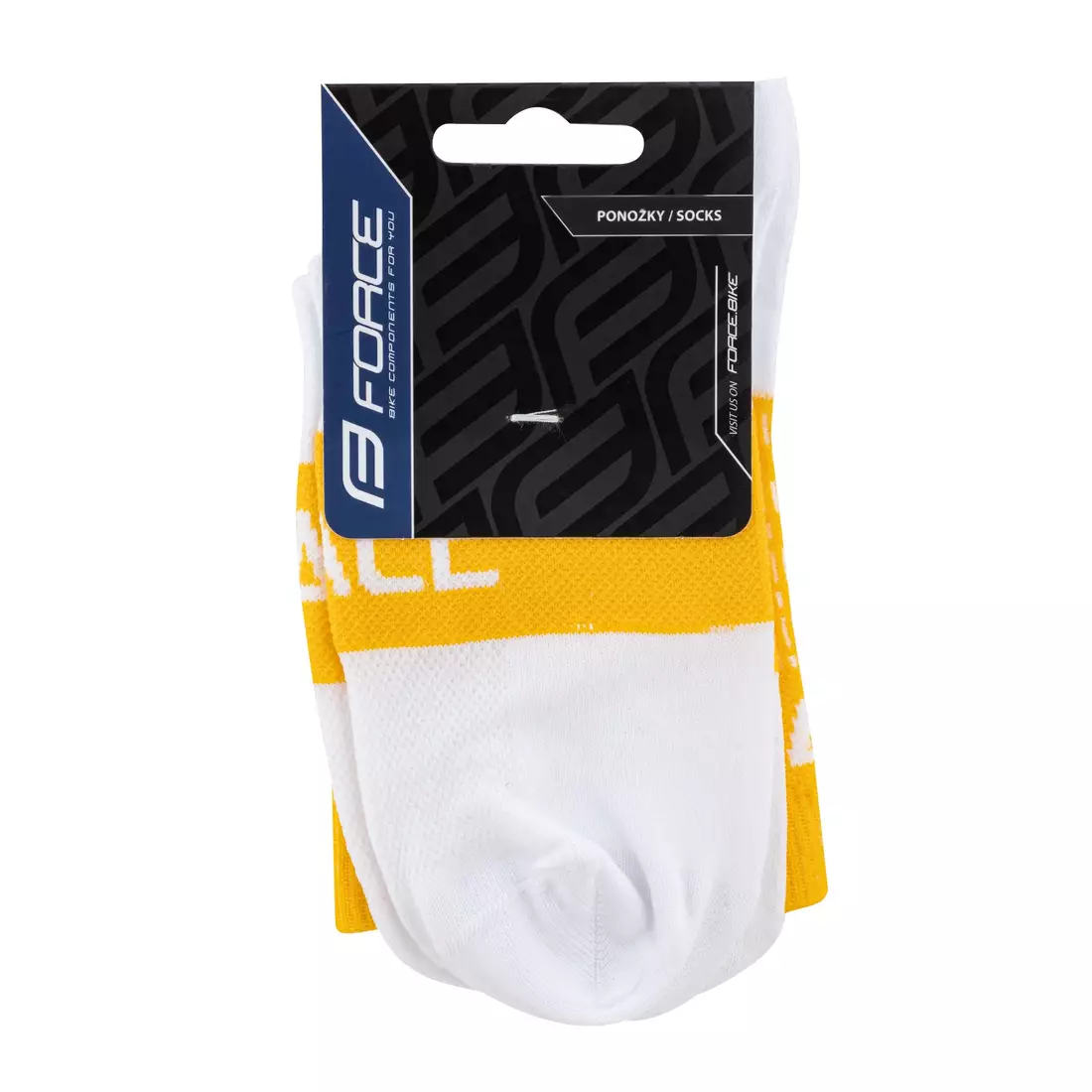 FORCE Cyklistické / športové ponožky TRACE, žlté a biele 900900