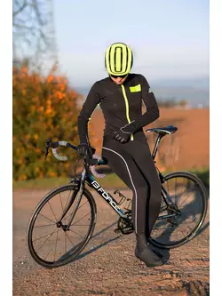 FORCE Dámske cyklistické nohavice s trakmi REFLEX LINE LADY, čierna 9003981
