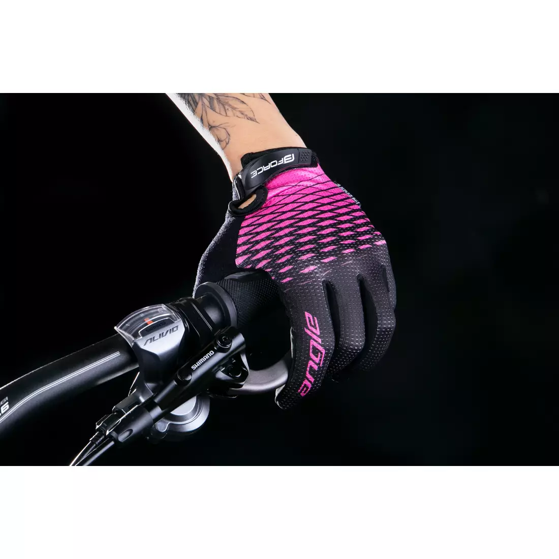 FORCE Dámske cyklistické rukavice MTB ANGLE, ružová a čierna 905723