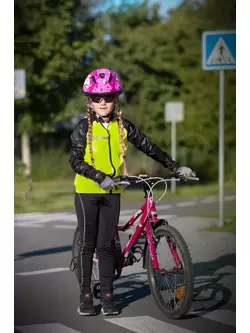 FORCE Detské cyklistické nohavice s trakmi REFLEX LINE KID, čierna 900396