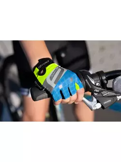 FORCE Detské cyklistické rukavice SQUARE, fluo-modrá 9053241