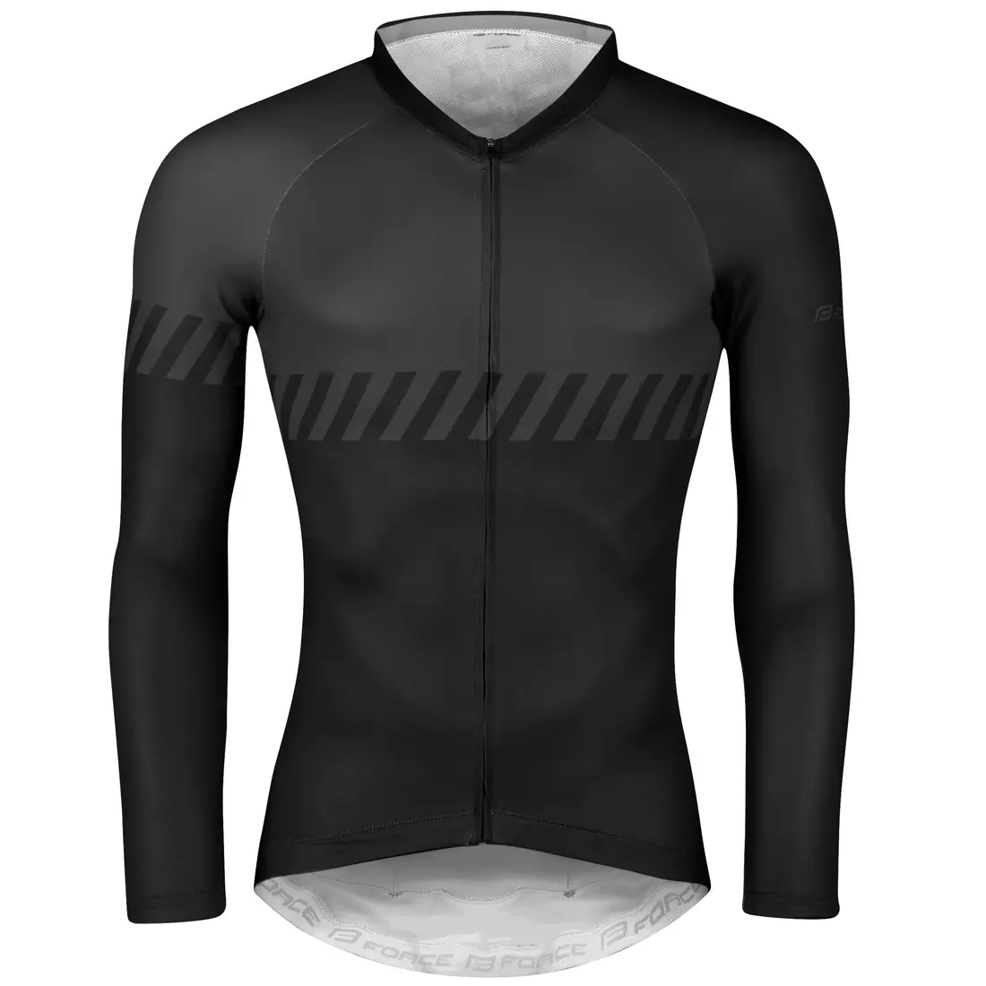 FORCE FASHION Cyklistická košeľa s dlhým rukávom, čierno-šedá
