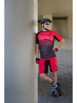 FORCE MTB CORE voľný cyklistický dres, červená čierna