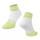 FORCE ONE Cyklistické ponožky, zelená a biela
