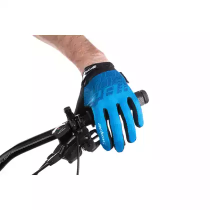 FORCE Cyklistické rukavice MTB SWIPE, Modrá, 905728