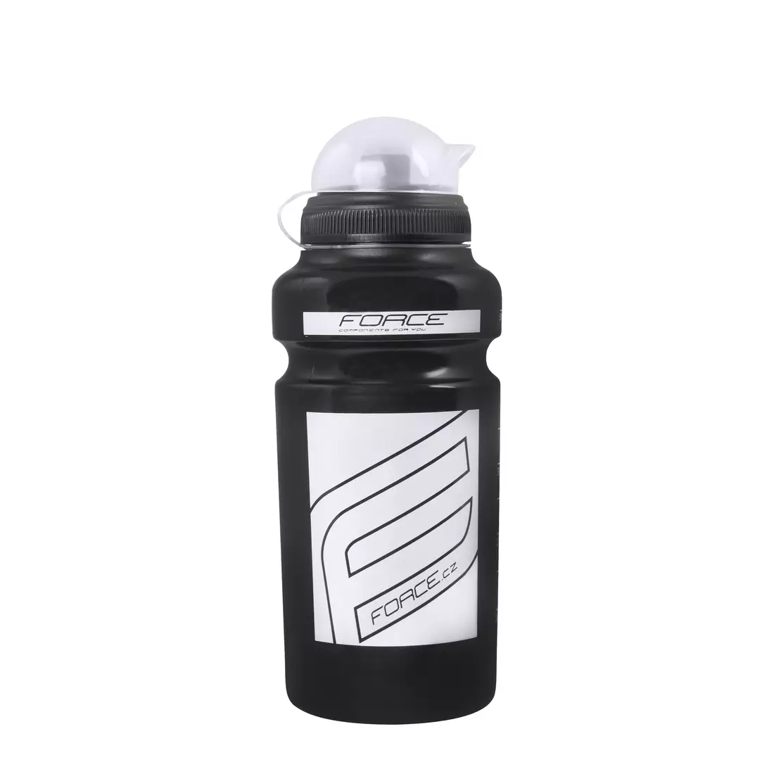 FORCE cyklistická fľaša na vodu &quot;F“ 0,5 L black/white 250729
