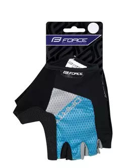 FORCE cyklistické rukavice DARTS, modro-šedá, 9052634