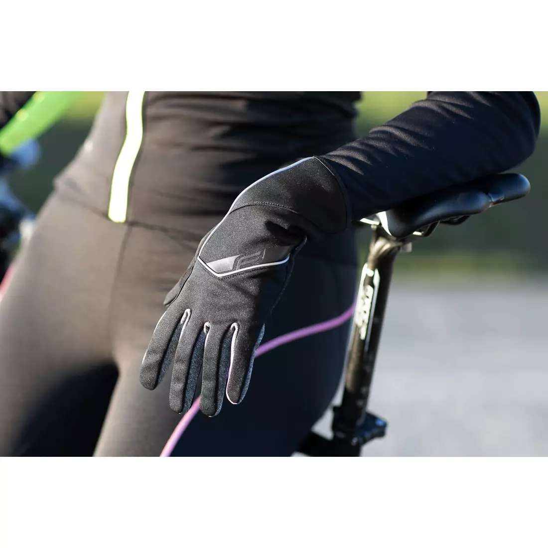 FORCE cyklistické rukavice softshell GALE black 9056952