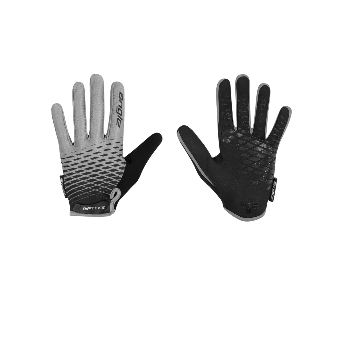 FORCE detské cyklistické rukavice KID MTB ANGLE black/grey 90572105