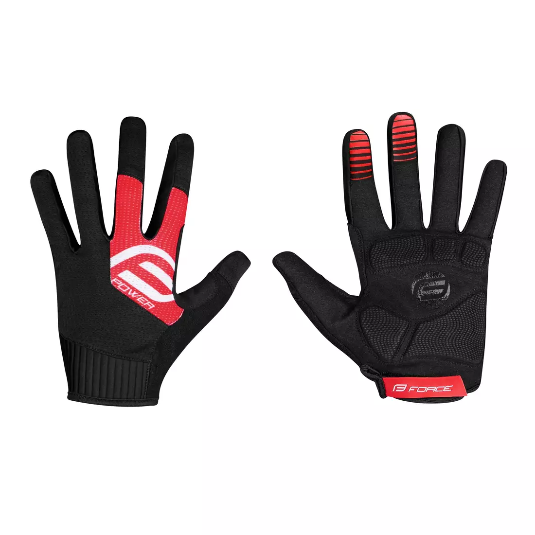 FORCE unisex cyklistické rukavice MTB POWER black/red 9056931