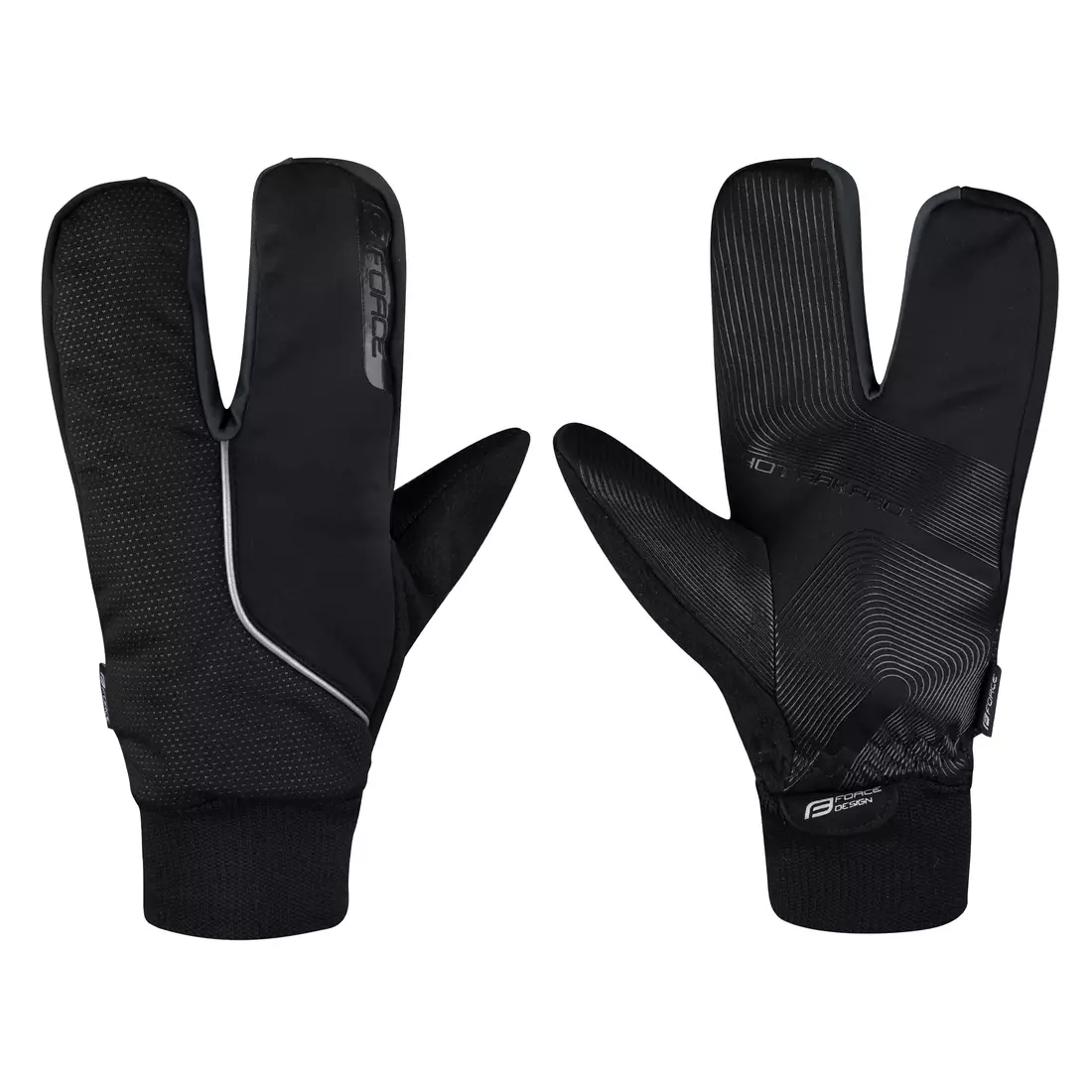 FORCE zimné cyklistické rukavice HOT RAK PRO black 904221