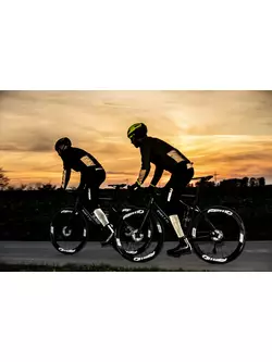 Rogelli Pánske zateplené cyklistické nohavice s trakmi ESSENTIAL HI VIS čierna ROG351016