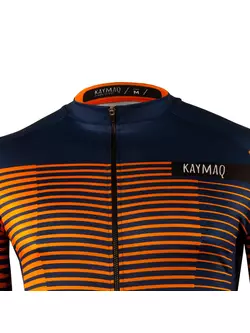 [Set] KAYMAQ DESIGN M66 pánska cyklistická mikina námornícka modrá  + KAYMAQ M66 RACE pánsky cyklistický dres s krátkym rukávom, oranžová