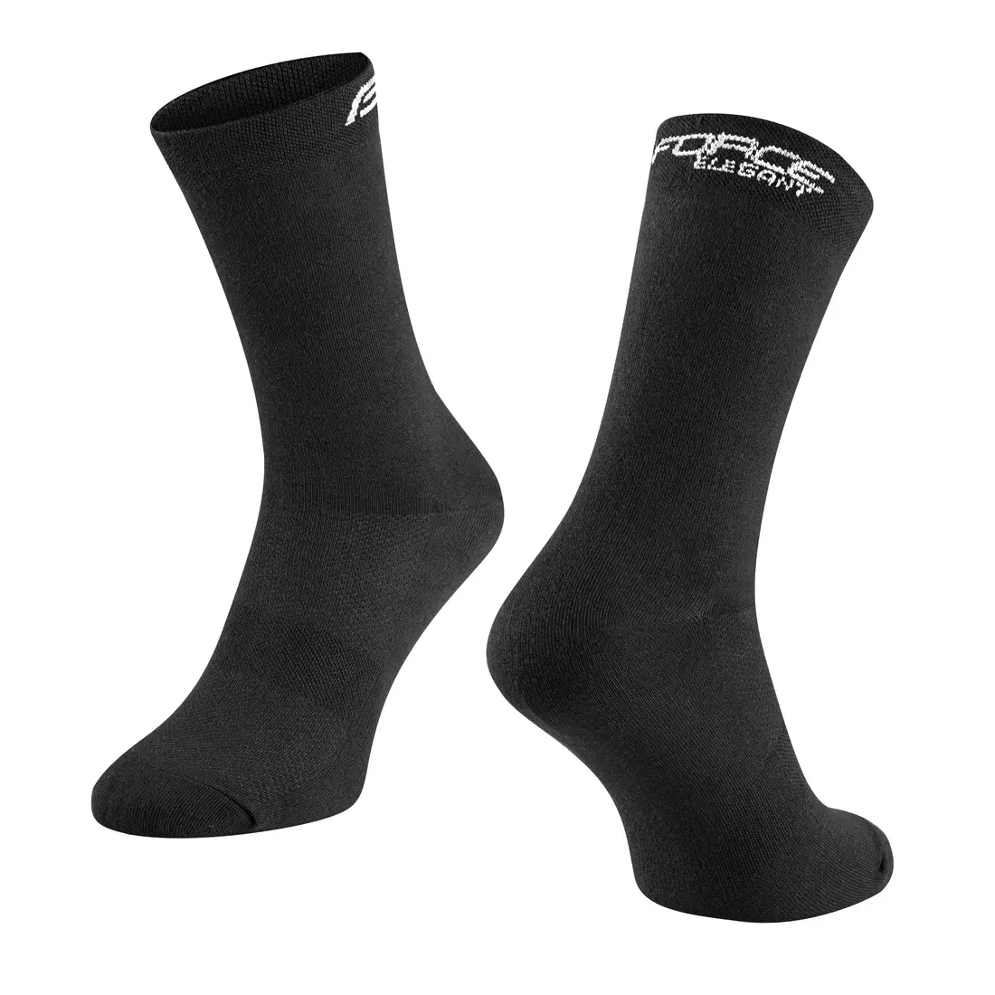 FORCE Cyklistické / športové ponožky, dlhé ELEGANT, čierna, 9009139