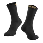 FORCE Cyklistické / športové ponožky, dlhé ELEGANT, čierna a zlatá, 9009141