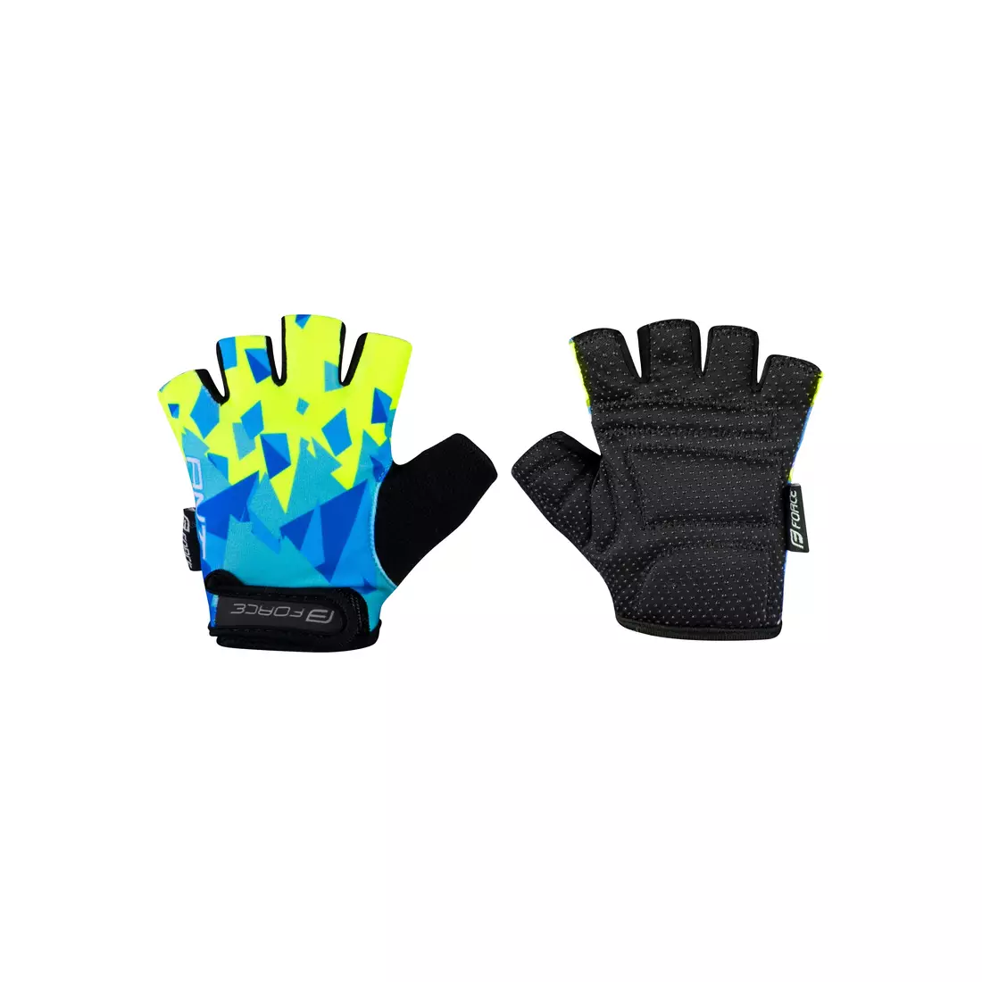 FORCE Detské cyklistické rukavice ANT, modrá - fluo, 9053235