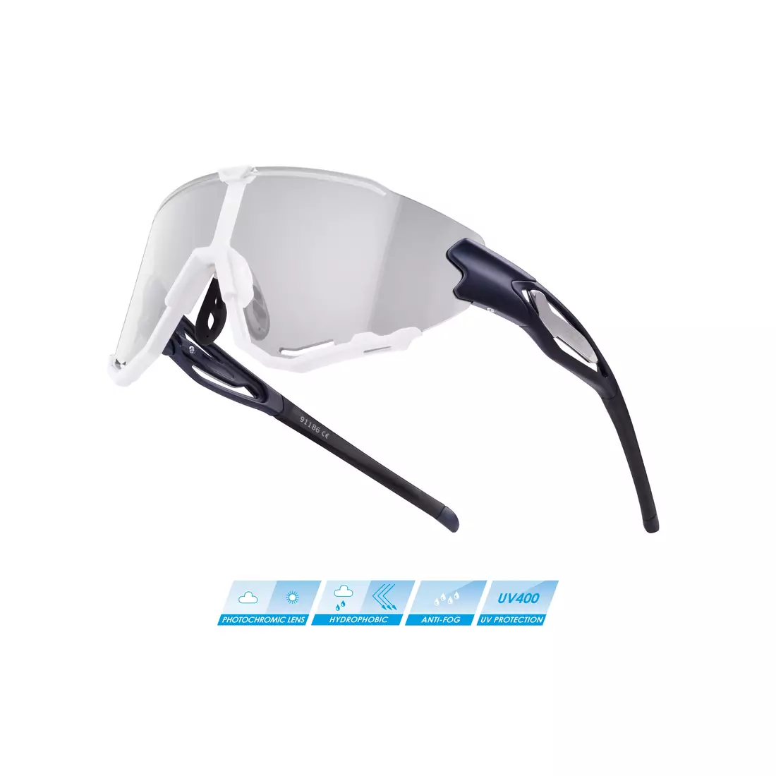 FORCE Fotochromatické športové okuliare CREED, modrá a biela 91186