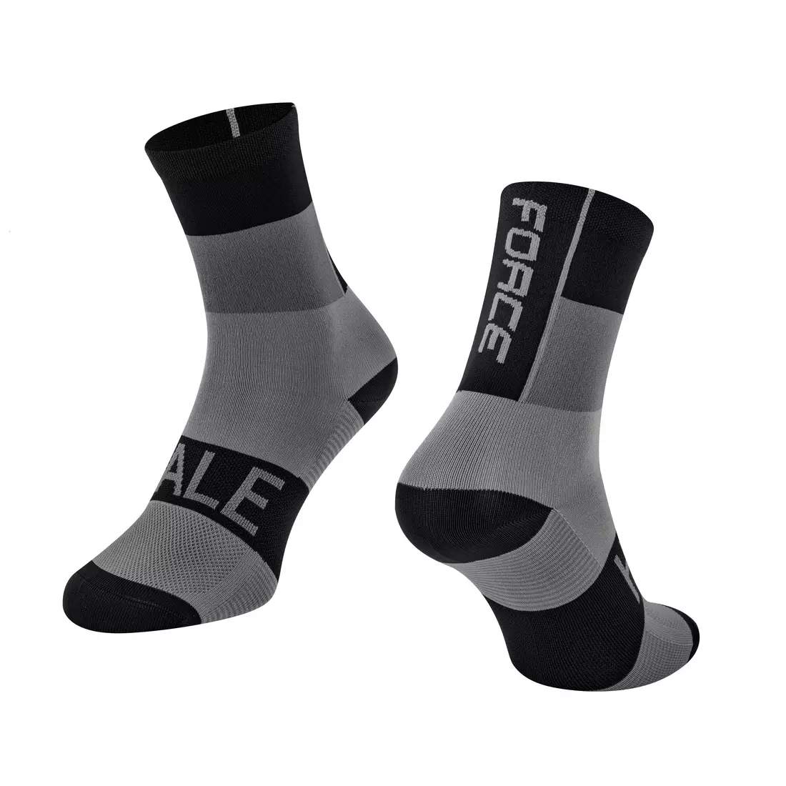 FORCE HALE cyklistické/športové ponožky, čierna a sivá