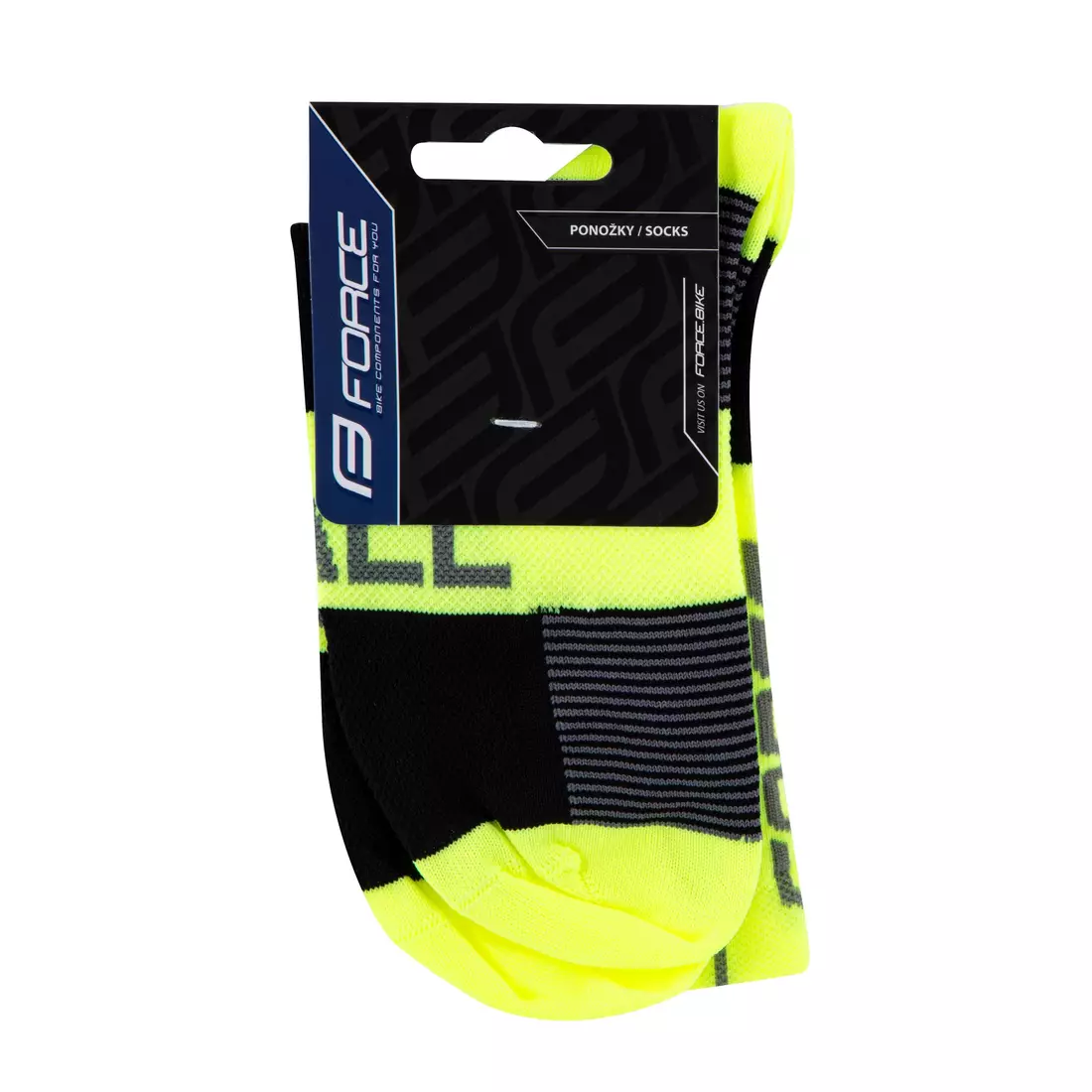 FORCE HALE cyklistické/športové ponožky, fluo-čierno-šedá