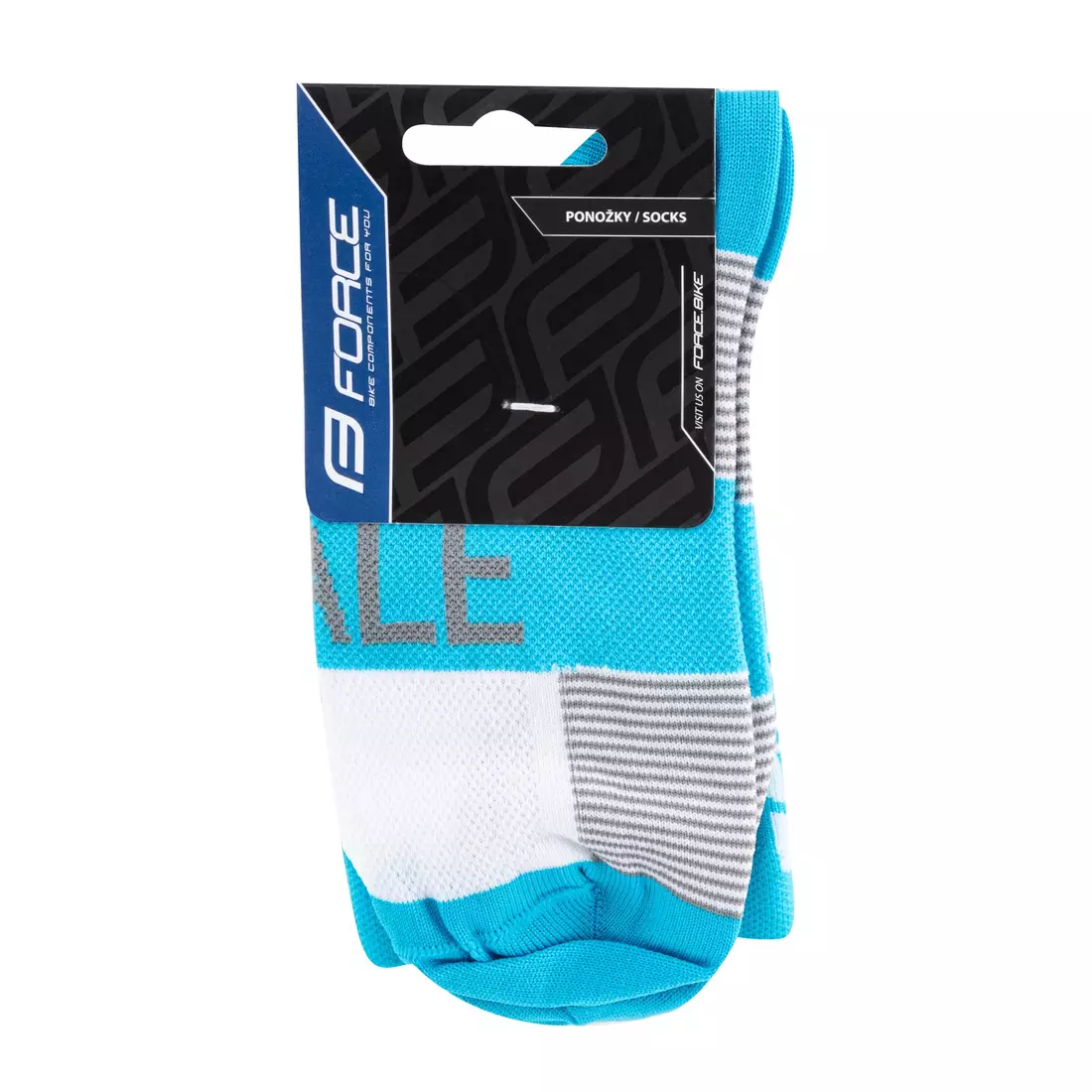 FORCE HALE cyklistické/športové ponožky, modro-šedo-biele