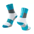 FORCE HALE cyklistické/športové ponožky, modro-šedo-biele