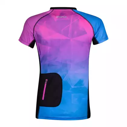 FORCE MTB CORE Dámsky cyklistický dres, ružovo-modrý