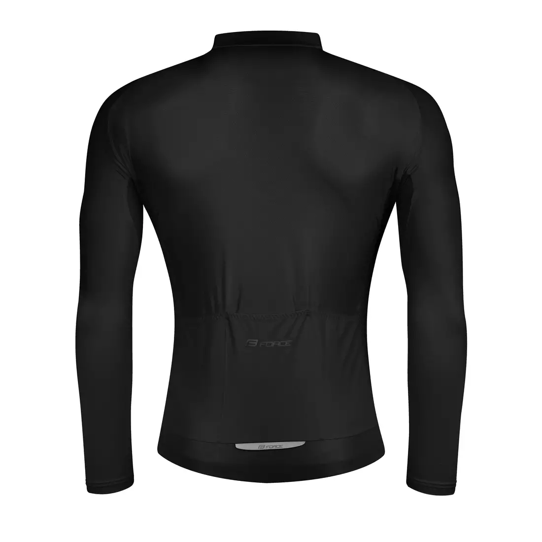 FORCE PURE Cyklistická košeľa s dlhým rukávom, čierna