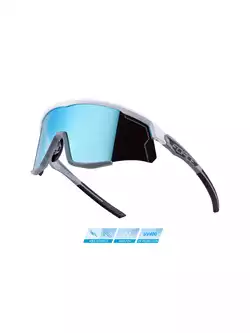 FORCE SONIC okuliare na cyklistiku / šport, biela a sivá
