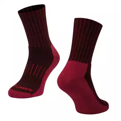 FORCE Cyklistické / športové ponožky ARCTIC, gaštanovo-červená, 9009156