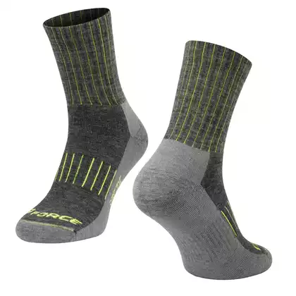 FORCE Cyklistické / športové ponožky ARCTIC, šedo-fluo 9009152