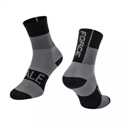 FORCE Cyklistické / športové ponožky HALE, čierna a sivá, 900878