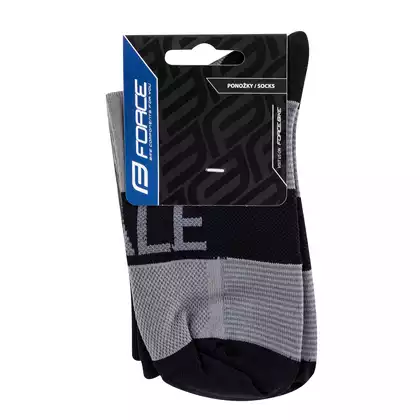 FORCE HALE cyklistické/športové ponožky, čierna a sivá